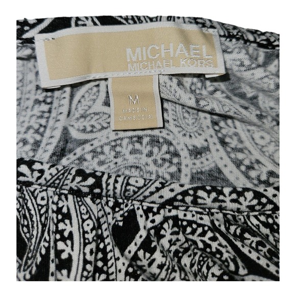 Michael Kors Blouse Women's Medium Paisley 3/4 Bell Sleeve Casual Work Wear - Picture 2 of 6